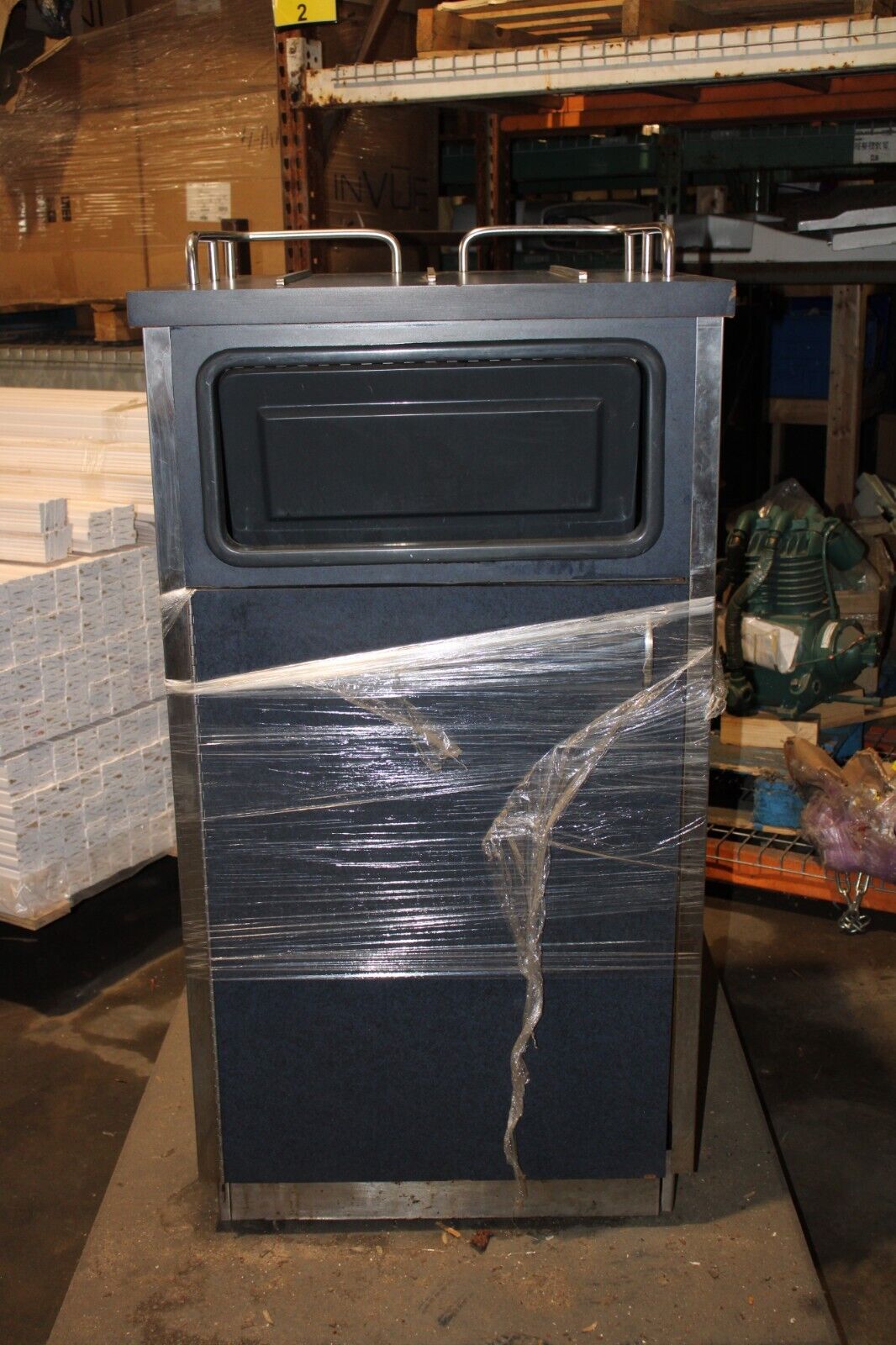 Commercial Restaurant Waste / Trash Cabinet with Tray Storage - Can Included