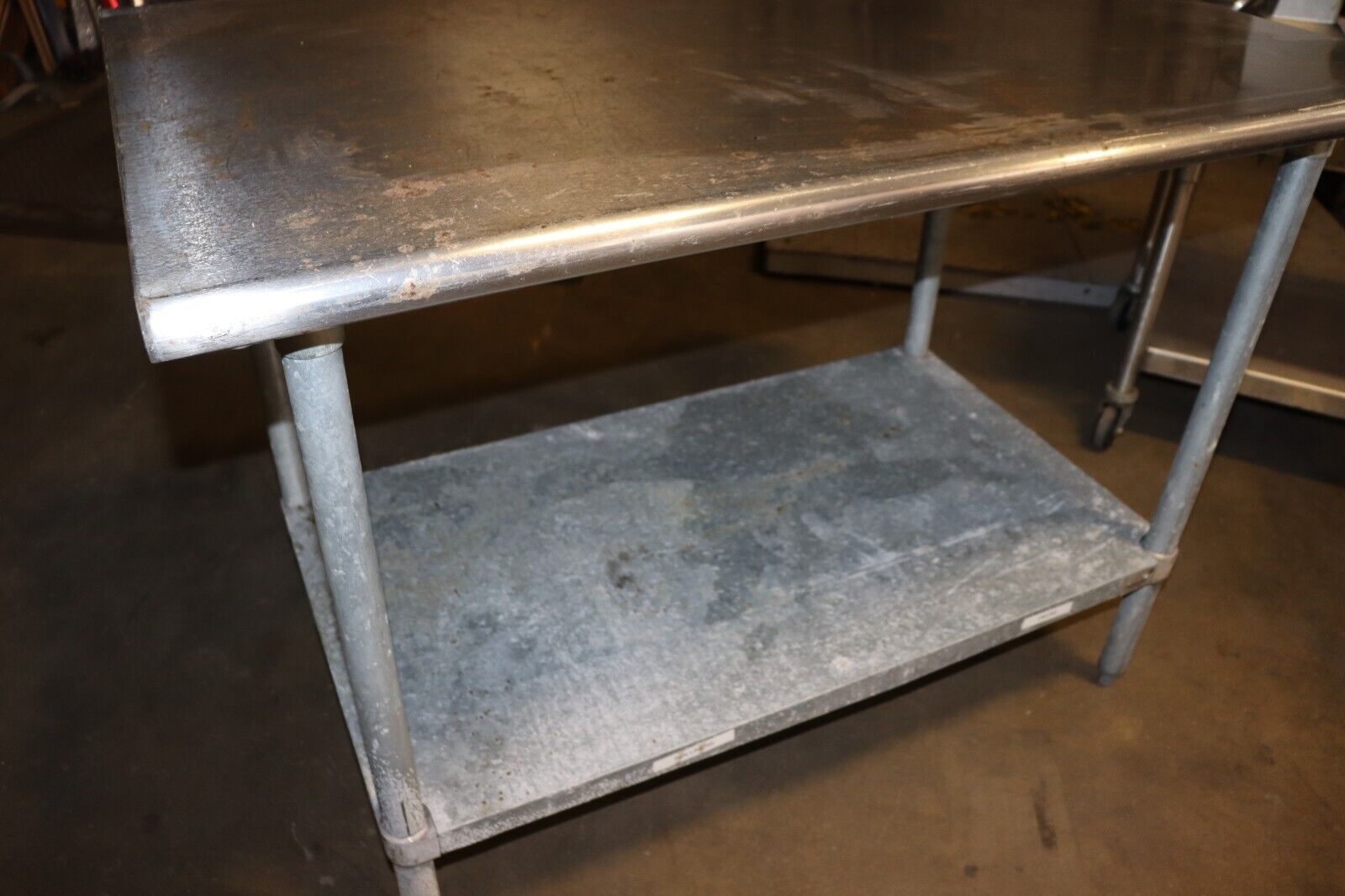 Advance Tabco 48" x 30" S/s Work Table 18 Gauge with Galvanized Undershelf, Used