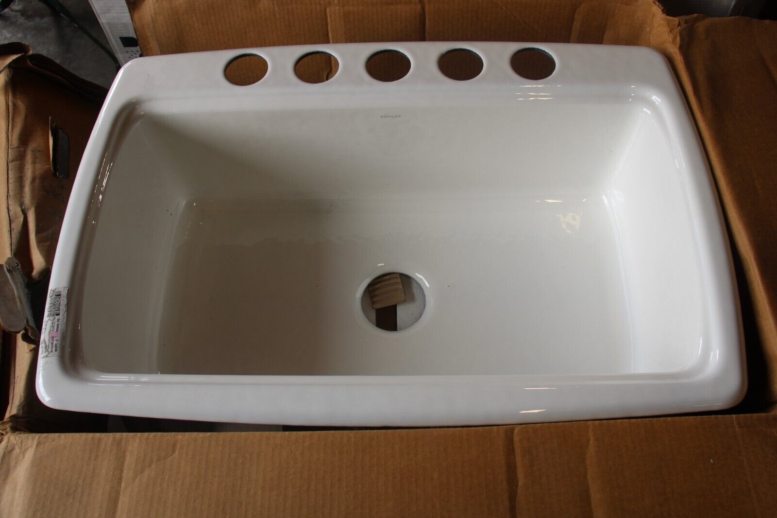 KOHLER CAST IRON KITCHEN SINK Cape Dory 33" 1 Basin Under Mount WHITE