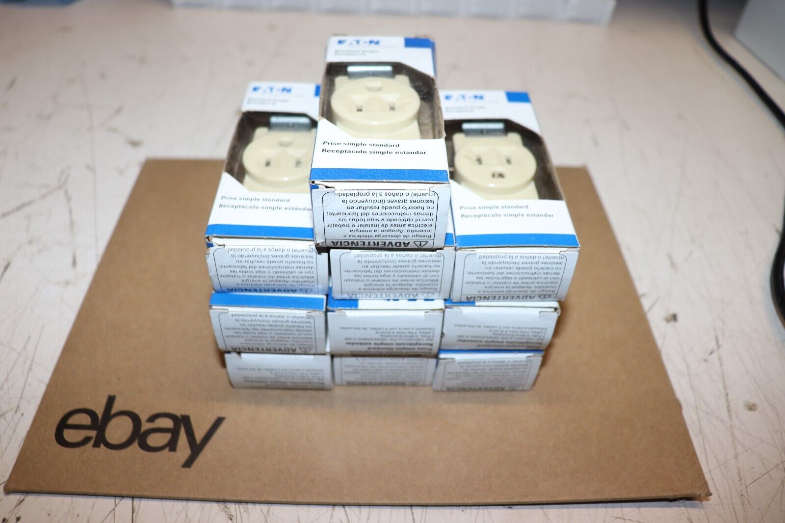 Lot of 10 Eaton Wiring 20 Amp NEMA 5-20R 125V Straight Blade Single Receptacle