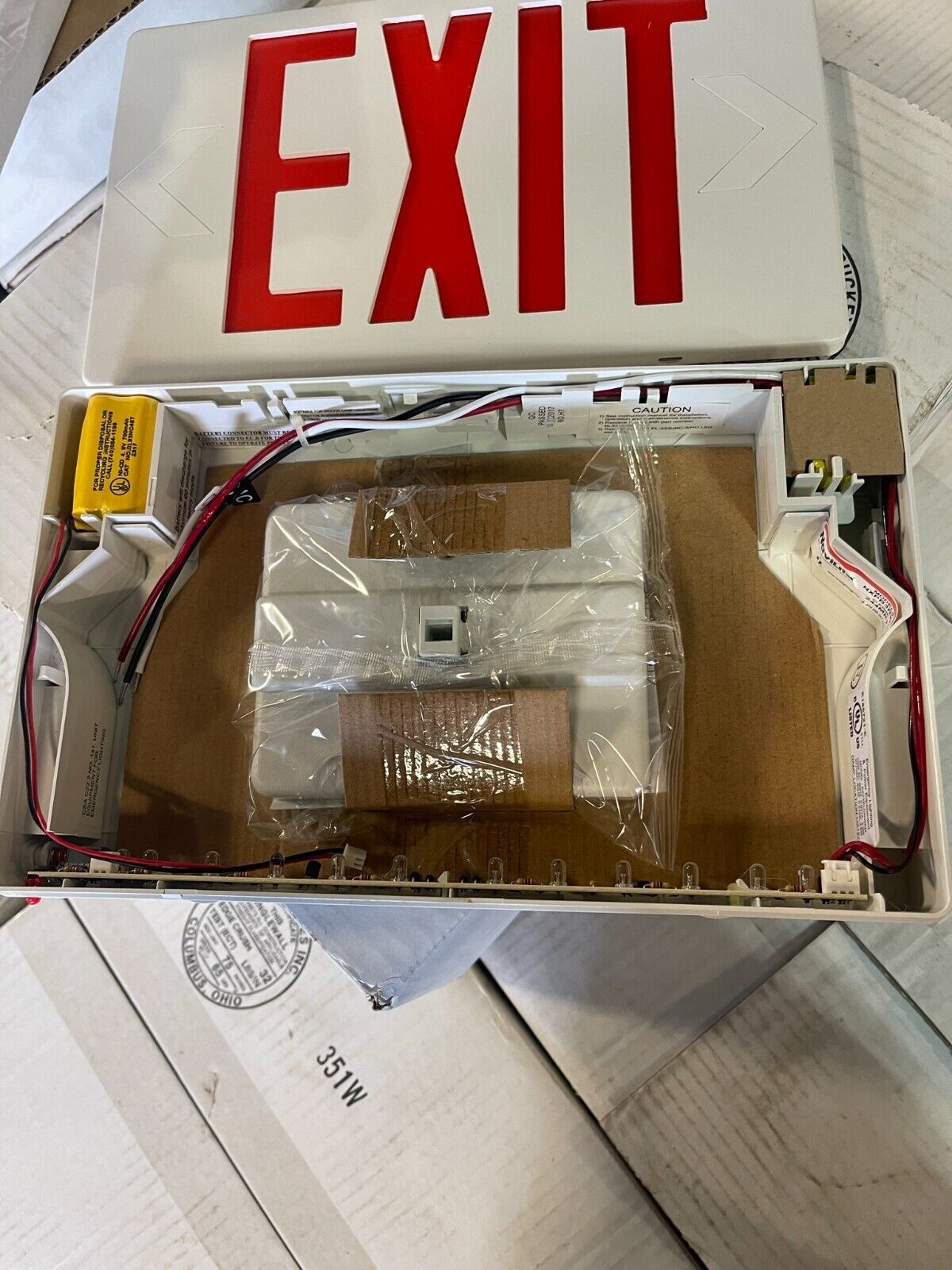 6 PACK - LED Exit Sign Navilite NXPB3RWH 120/277 Volt, Universal Mount