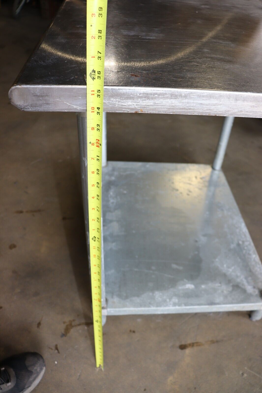 Advance Tabco 36" x 30" S/s 16 Gauge Work Table with Galvanized Undershelf, Used