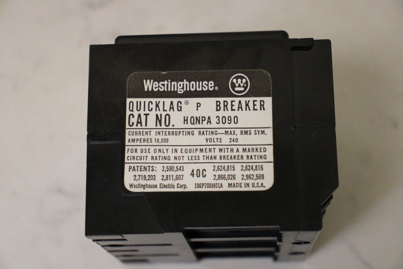 Westinghouse HQNPA3090 90 Amp 3 Pole Circuit Breaker Bryant QP3090 Quicklag