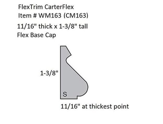 Flexible Base Cap Molding CM163 WM163 Flextrim CarterFlex