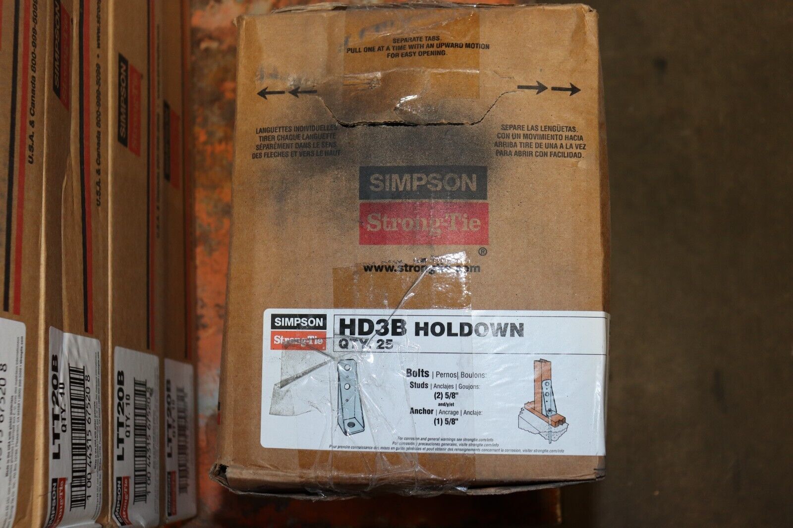 BOX OF 25 - Simpson HD3B 2-1/2" x 8-5/8" Light Duty Bolted Holdown 12-Gauge