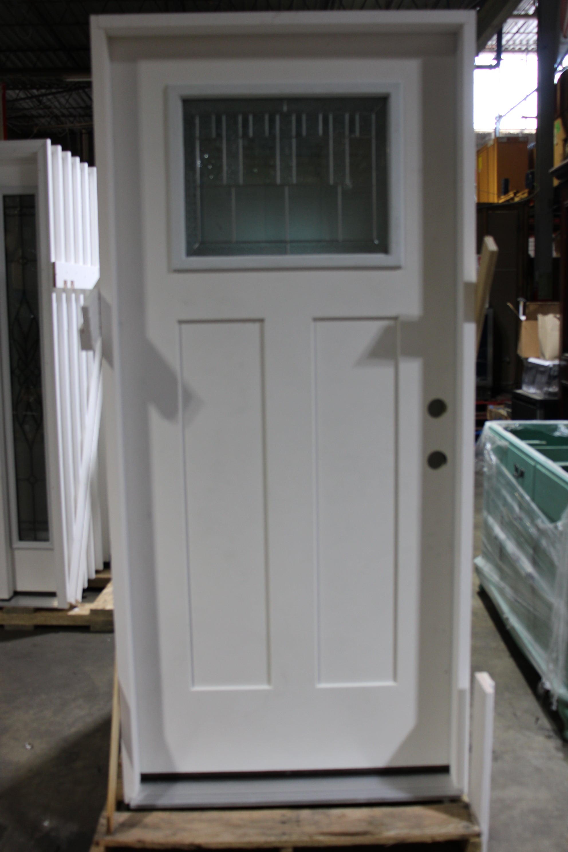 CRAFTSMAN STYLE 36 INCH DECORATIVE GLASS ENTRY DOOR