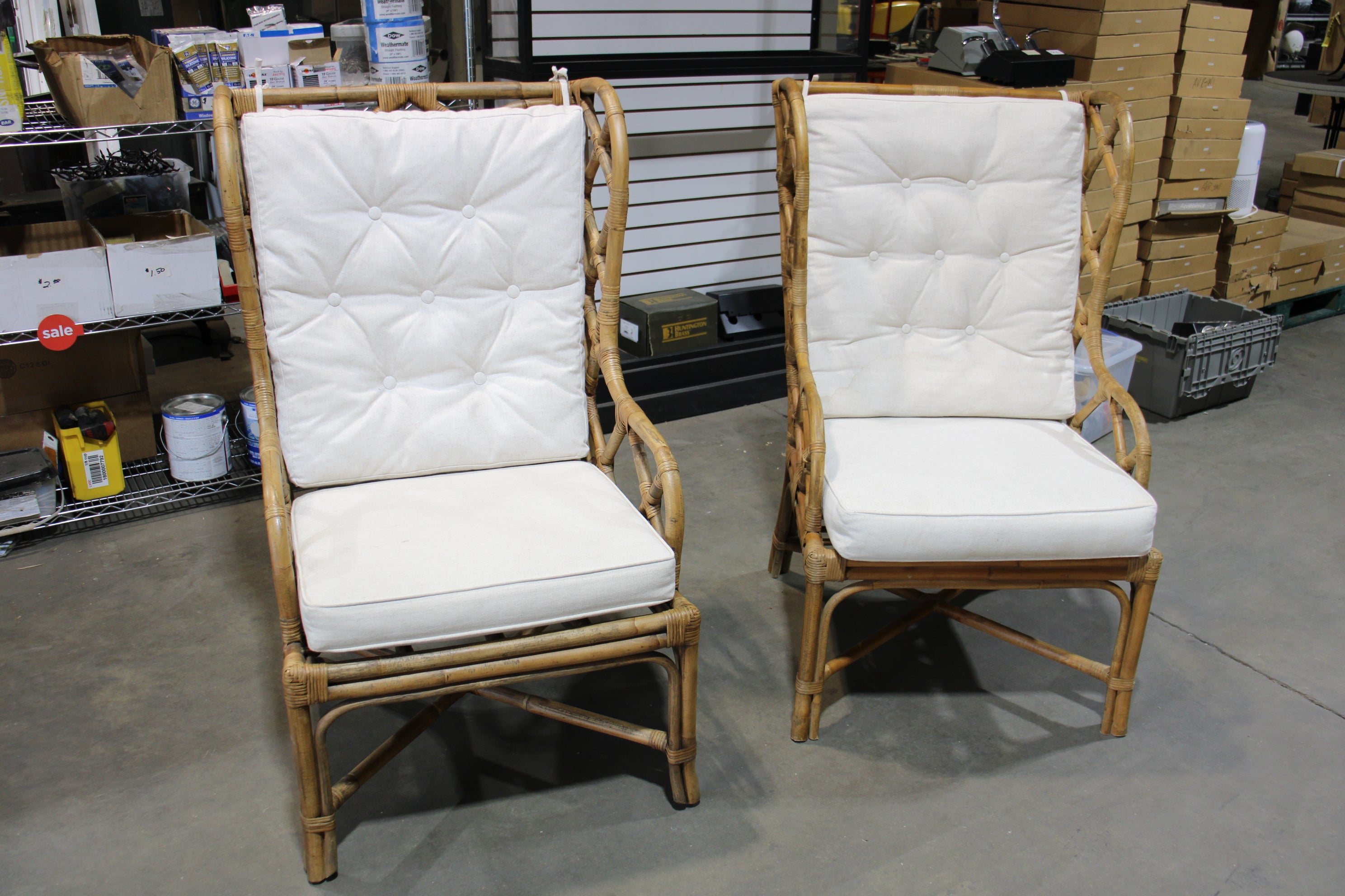 Wonderful Pair of Gabby Watson Natural Rattan Chairs