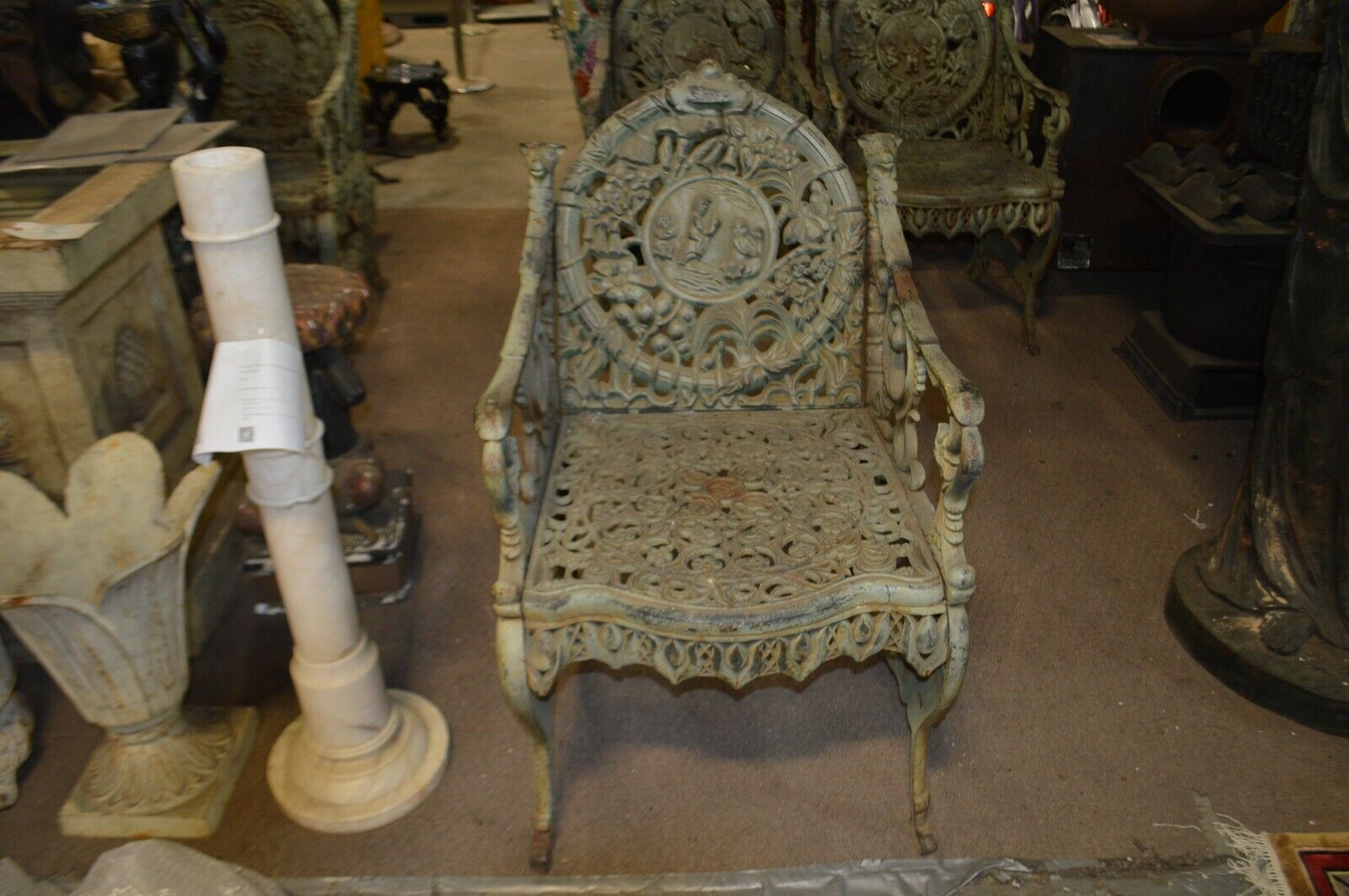 Set of 4 Chairs FOUR SEASONS Cast Iron BY NORTHAMPTON, W. ROBERTS, THE LION FOUNDRY