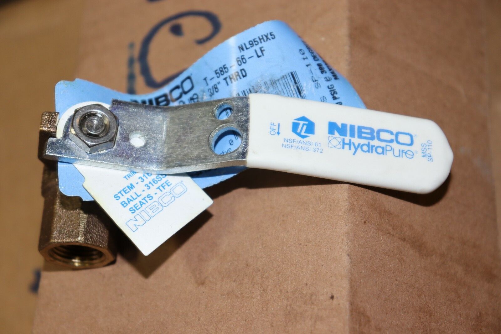 Ball Valve 3/8 Inch Nibco Full port Performance T-585-66-LF