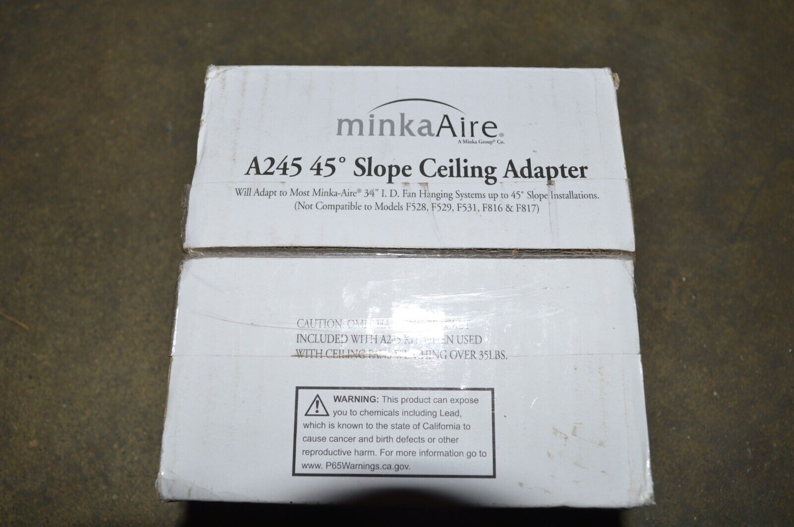 Ceiling Fan Slope Ceiling Adapter MinkaAire A245 45 Degree