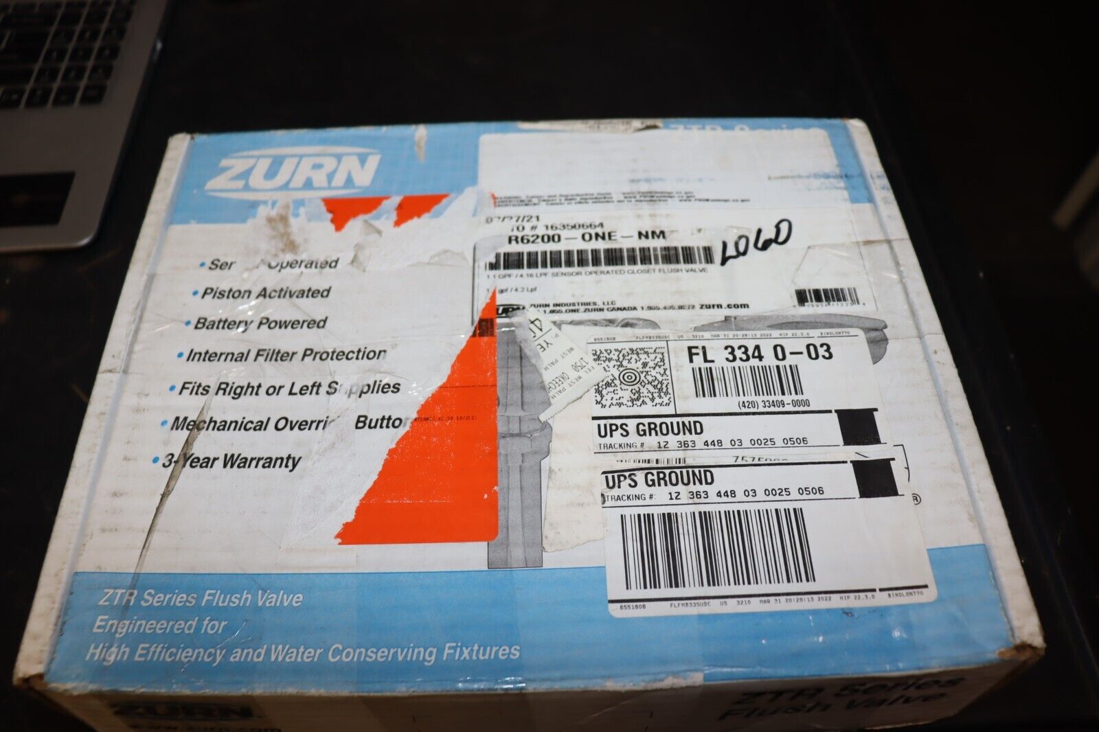 Automatic Flush Valve Zurn Hardwired Exposed Sensor R6200-ONE-NM