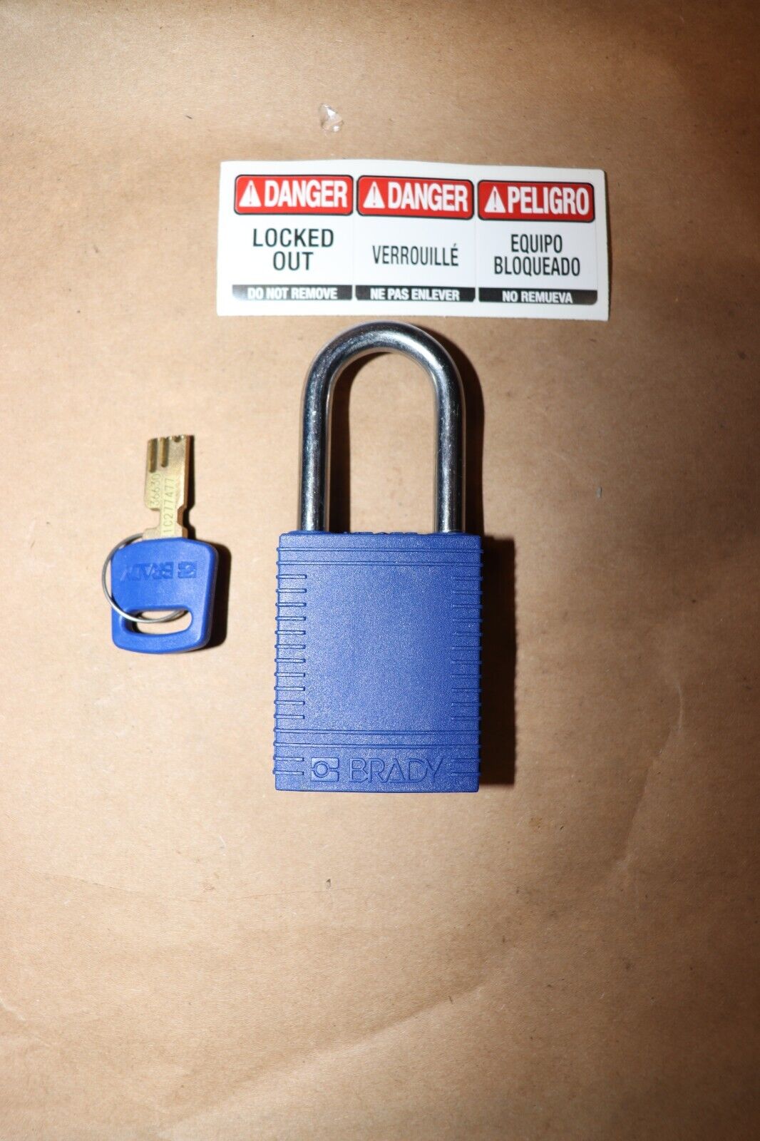 Lock out Pad Lock Blue Brady Nyl-Blu-38St-Kd Blue 1 13/16 Inch H Body