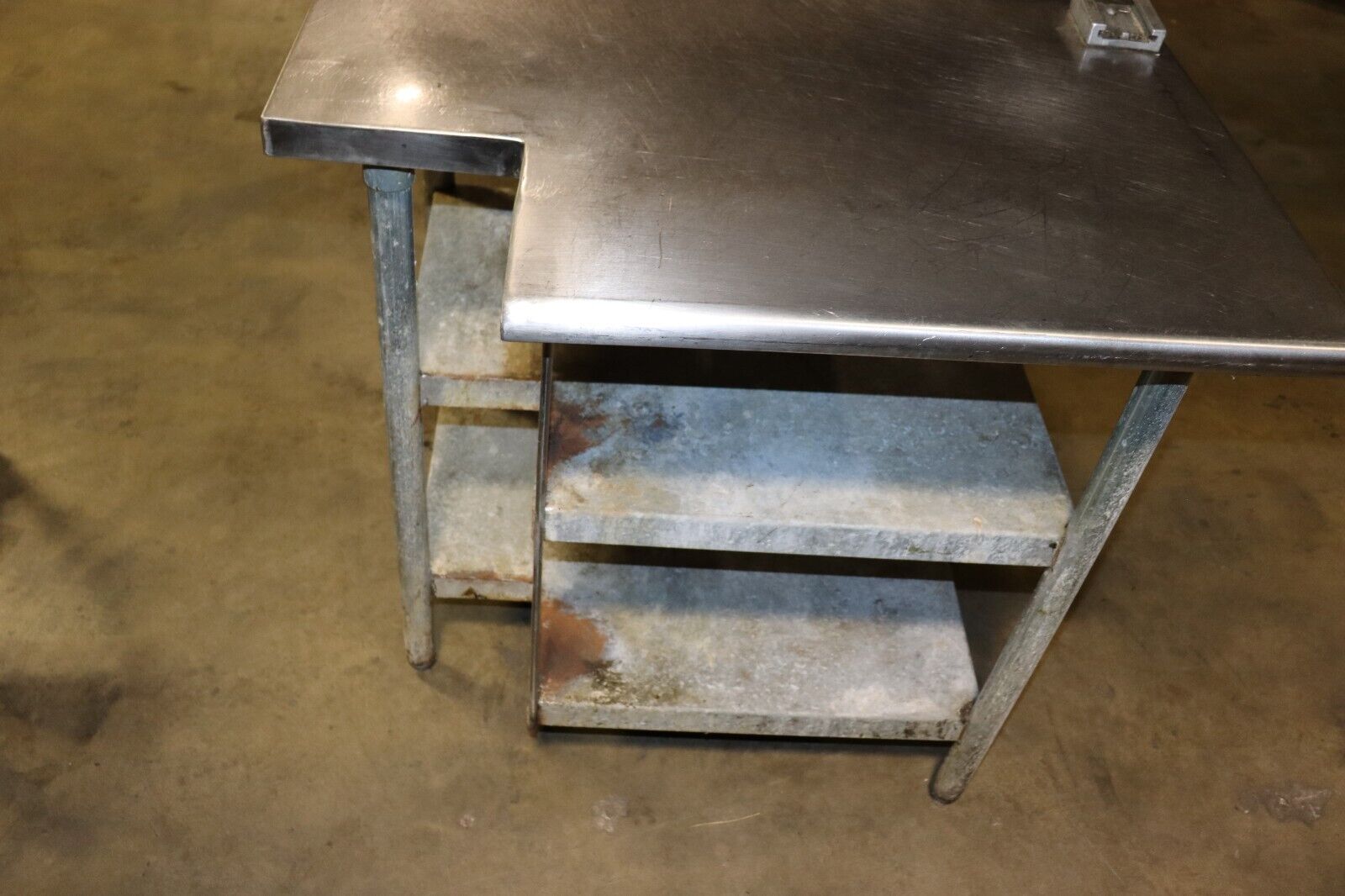 Stainless Steel Prep Table Corner with Drawer and Under Shelf 36" x 30"