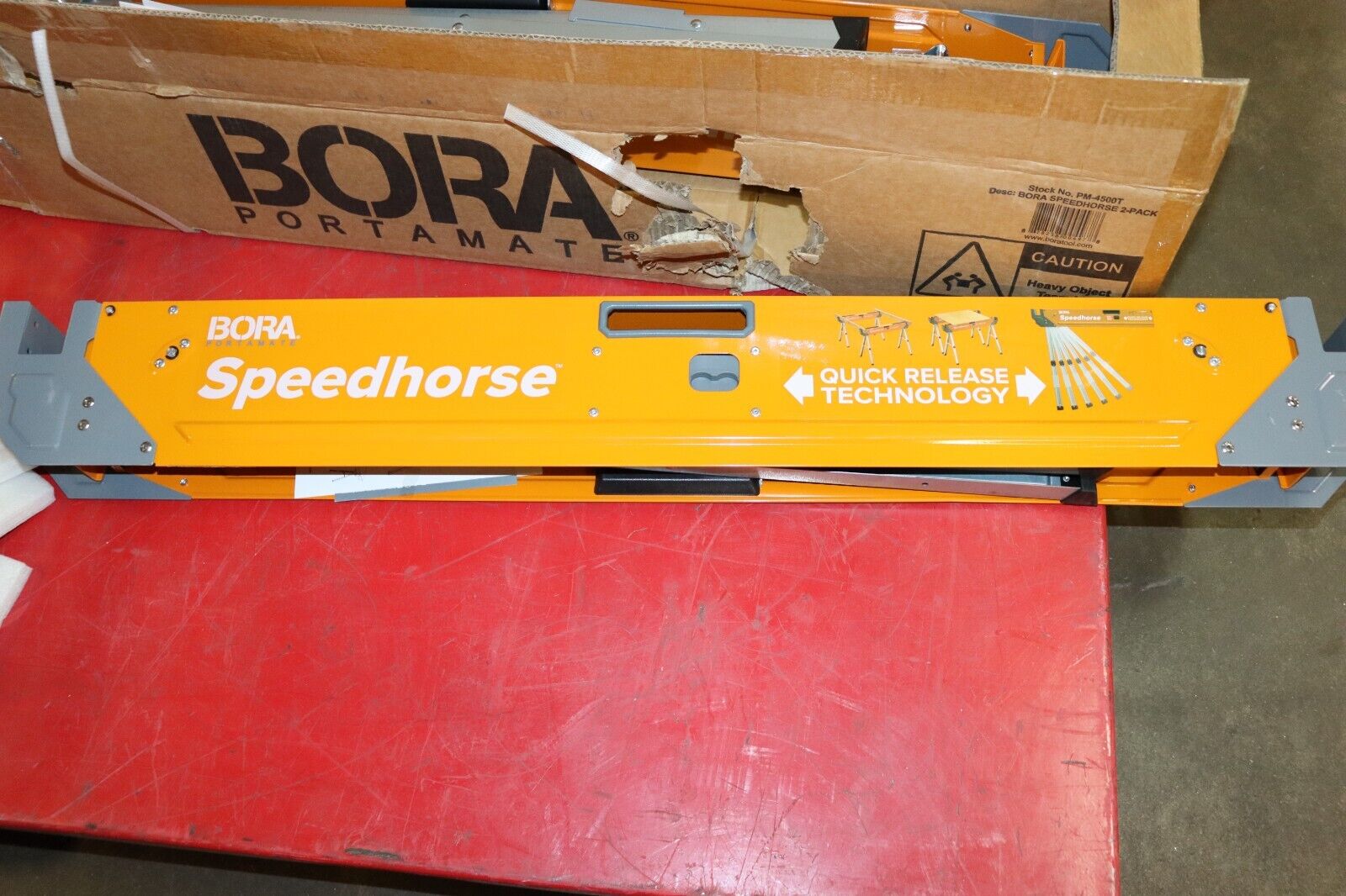 2 Pack Bora XT Speed Horse Porta Mate Metal Folding Saw Horse Trestles Leg Stand